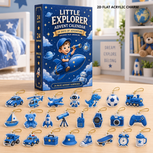 2026 Little Explorer Advent Calendar 24 Days Of Adventure With 24 Blue 2D Acrylic Charms Fun Christmas Countdown Gift For Kids Curious Minds Little Adventurers