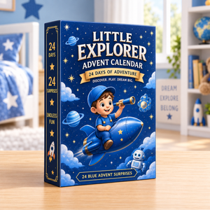 2026 Little Explorer Advent Calendar 24 Days Of Adventure With 24 Blue 2D Acrylic Charms Fun Christmas Countdown Gift For Kids Curious Minds Little Adventurers