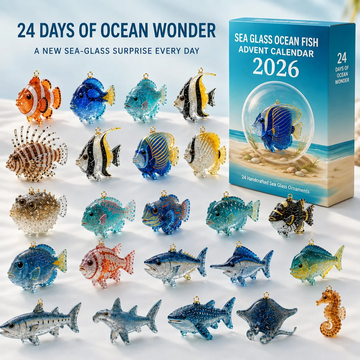 2026 Sea Glass Ocean Fish Advent Calendar 2026 - 24-Day Countdown, Acrylic Charms Every Day Bring New Suprises