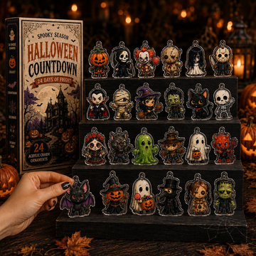 2026 Spooky Season Halloween Advent Calendar 24 Acrylic Charm Ornaments Horror Characters Countdown Box Collectible Gift