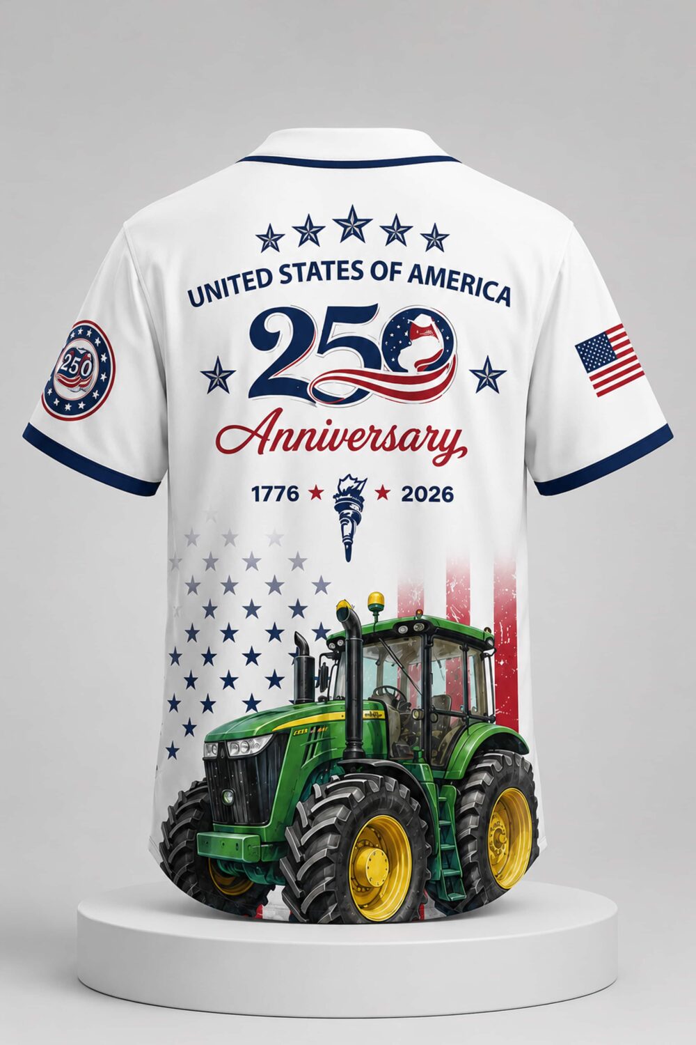 2026 USA 250 Anniversary Green Tractor Baseball Jersey