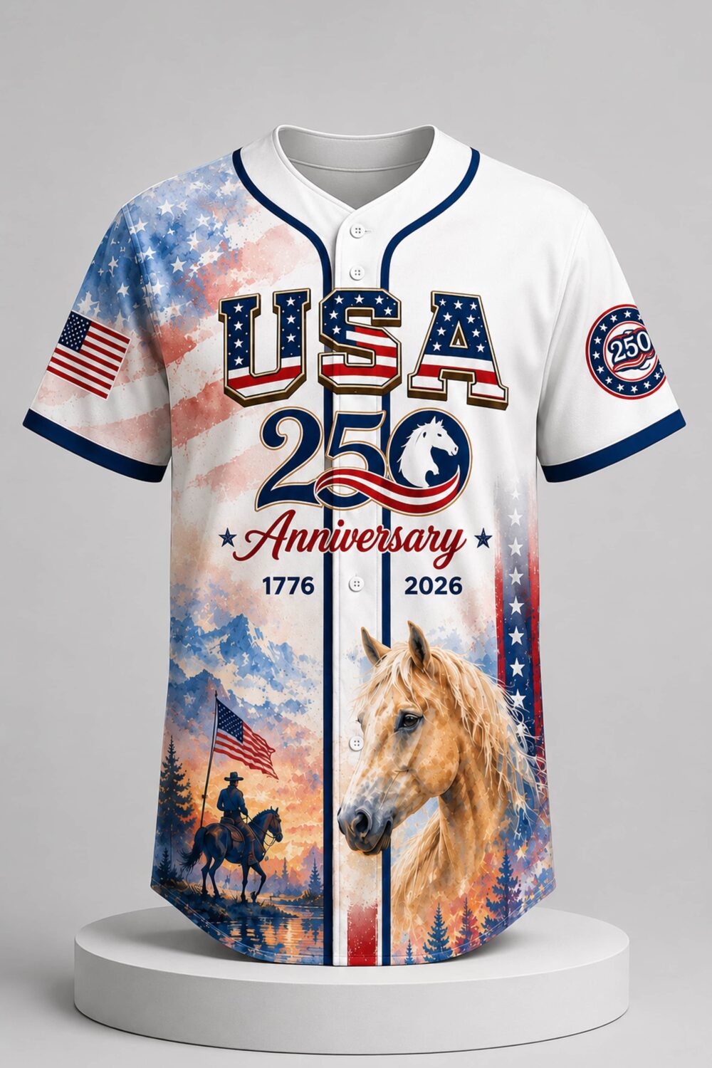 2026 USA 250th Anniversary Horse Baseball Jersey