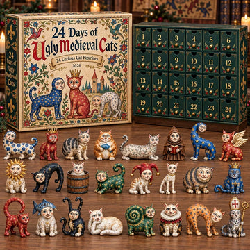 2026 Ugly Medieval Cats Advent Calendar 2026 - 24-Day Countdown, Acrylic Charms