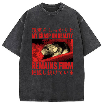 Personality fashion Grasp on Reality Rat Washed T-Shirt