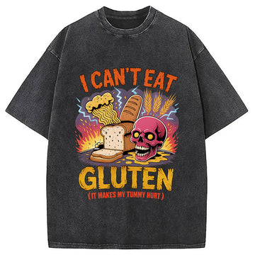 Personality fashion I Can't Eat Gluten Meme Washed T-Shirt