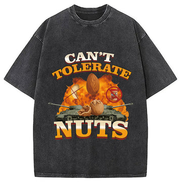 Personality fashion Can't Tolerate Nuts Washed T-Shirt