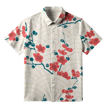 Personality fashion  Blossom Wave Button-up Shirt