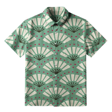 Personality fashion  Japanese Fan Button-up Shirt
