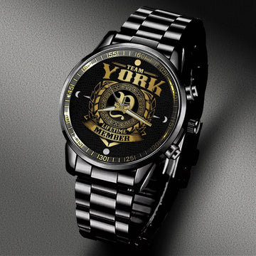 YORK W8 - LIFETIME MEMBER - Black Fashion Watch Custom Your Name, Best Family Gifts