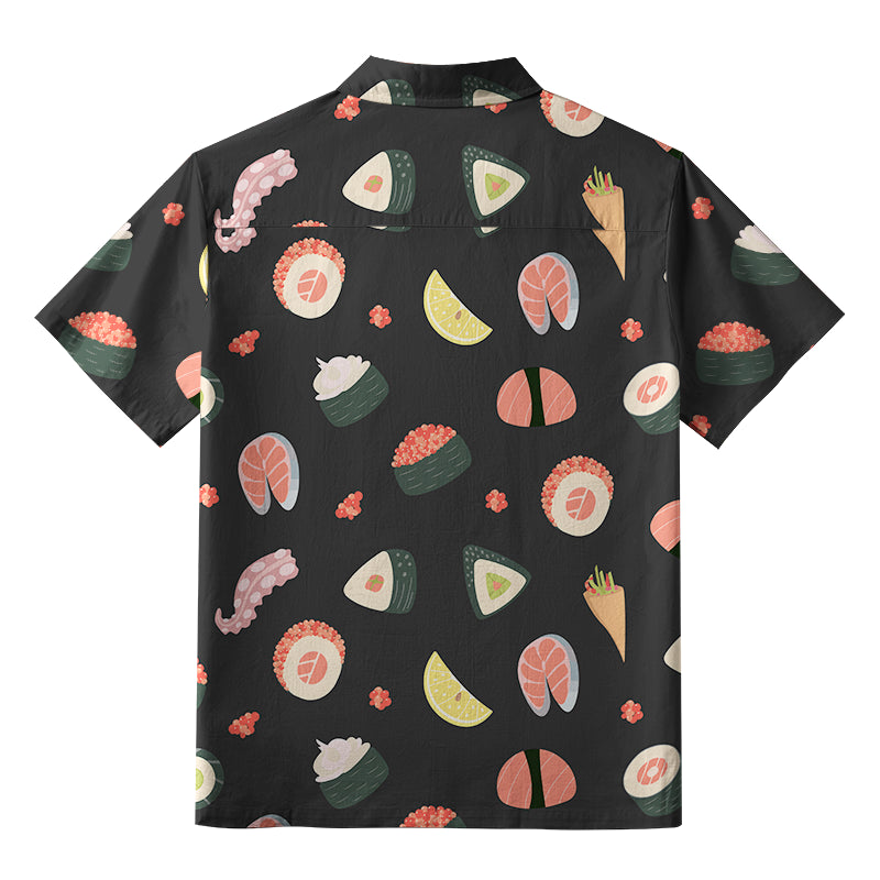 Tasteful Sashimi And Sushi Button-up Shirt