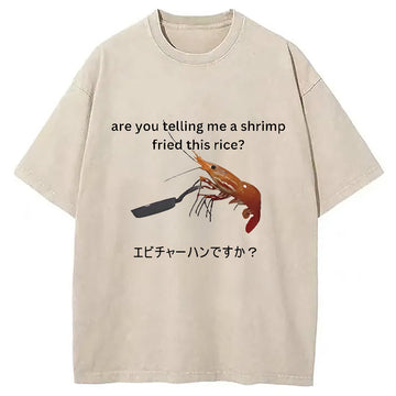 Personality fashion Are You Telling Me a Shrimp Fried This Rice Washed T-Shirt