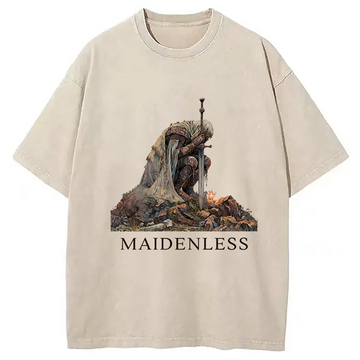 Personality fashion Maidenless Vintage Washed T-Shirt