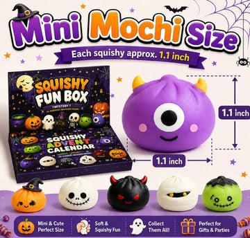 Halloween Advent Calendar 2026, Halloween Mochi Countdown Advent Calendar for Adults, with 24 Mochi Sensory Fidget toy, Halloween Advent Calendars Gift
