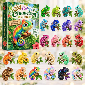 24 Colors Of Chameleon Advent Calendar 2026 - 24-Day Countdown, Acrylic Charms