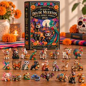 24 Days Of D A De Muertos Pets Spirit Animals Advent Calendar 2026 Colorful Animal Figurine Countdown Day Of The Dead Gift