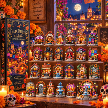 24 Days To Build A Village Of Memories D A De Muertos Village Advent Calendar 2026 - 24-Day Countdown, Acrylic Charms