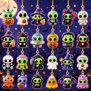 24 Nights Of Alien Fright Halloween Advent Calendar 2026 24 Cute Alien Charms Spooky Countdown Box For Kids Alien Lovers