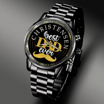 CHRISTENSEN - Black Fashion Watch Custom Your Name, Best Family Gifts