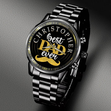 CHRISTOPHER W2 - Black Fashion Watch Custom Your Name, Best Family Gifts
