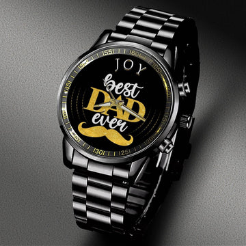 JOY W2 - Black Fashion Watch Custom Your Name, Best Family Gifts