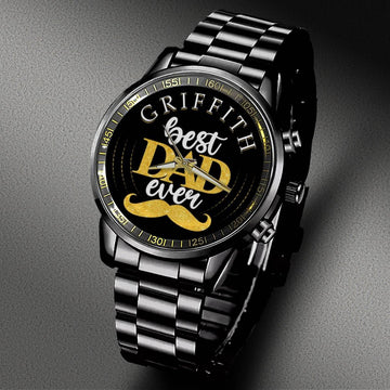 GRIFFITH - Black Fashion Watch Custom Your Name, Best Family Gifts