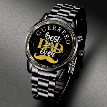 GUERRERO - Black Fashion Watch Custom Your Name, Best Family Gifts