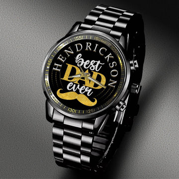 HENDRICKSON - Black Fashion Watch Custom Your Name, Best Family Gifts