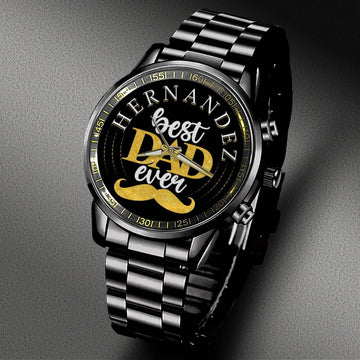 HERNANDEZ - Black Fashion Watch Custom Your Name, Best Family Gifts