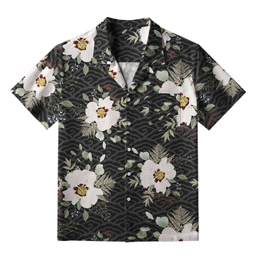 Personality fashion  Flowers Blooming On Ripples Aloha Hawaiian Shirt
