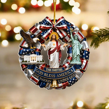 250 America God Bless America One Nation Under God Personalized Acrylic Ornament Proud Patriotic 250 Years Usa Anniversary Ornament