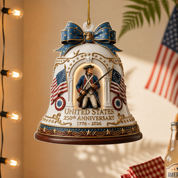 250Th Anniversary Of America Bell Ornament 250 Years Of Freedom United States Ornament Patriotic Independence Day Gift