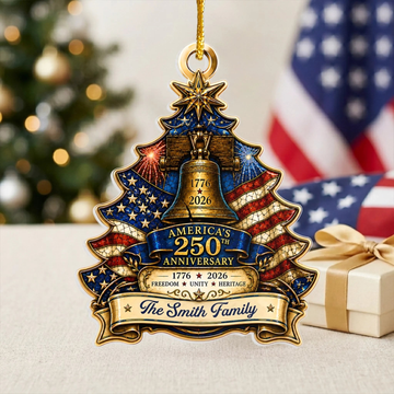 250Th Anniversary Of United States Personalized Ornament 1776 2026 Liberty Bell Ornament Patriotic Christmas Tree Decor