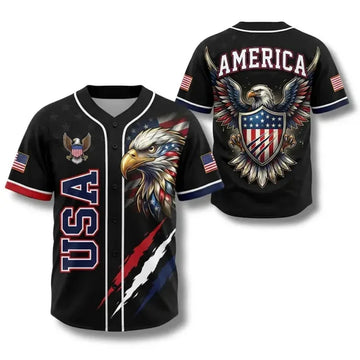 250 Years Of America Baseball Jersey, Patriotic USA Eagle Jersey Shirt, Independence Day USA Jersey 685325 WFD