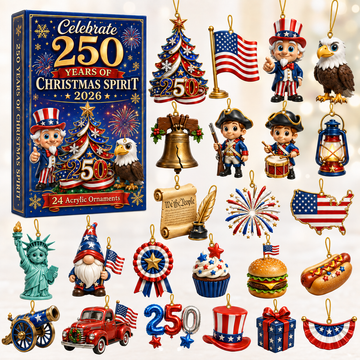 250 Years Of Christmas Spirit Advent Calendar 2026 24 Day Festive Countdown Acrylic Charms Blind Box Gift For Family Friends