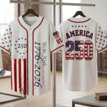 250 Years We The People Baseball Jersey 1776–2026, Patriotic USA Baseball Jersey, Fourth of July Custom Jersey, America 250 Anniversary Gift