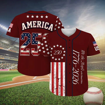 250 Years We The People Baseball Jersey, USA 1776-2026 Patriotic Anniversary Shirt 685172-2
