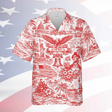 250 Years of America Hawaiian Shirt 1776–2026   Vintage Patriotic AOP Hawaii Shirt  4th of July Shirt 684725