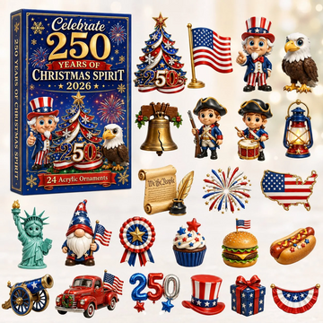 250 Years of Christmas Spirit Advent Calendar 2026 - 24-Day Countdown, Acrylic Charms Every Day Bring New Suprises