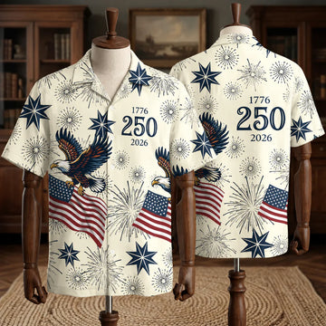 250 Years of Freedom 1776 - 2026 Eagle Patriotic Hawaiian Shirt-10