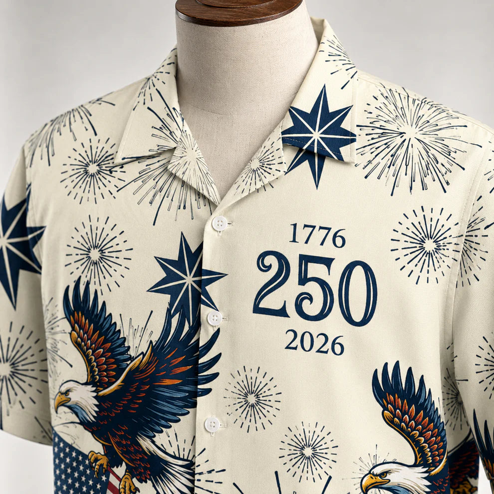 250 Years of Freedom 1776 - 2026 Eagle Patriotic Hawaiian Shirt-10