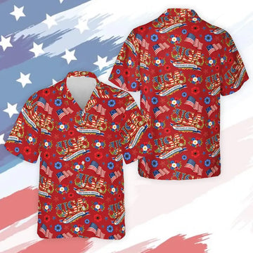 250 Years of Freedom Hawaiian Shirt, America 1776–2026 Patriotic Shirt, 4th of July Red White Blue Floral Shirt, USA 250th Anniversary Gift-4
