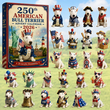 250th American Bull Terrier Advent Calendar 2026 - 24-Day Countdown, Acrylic Charms Every Day Bring New Suprises