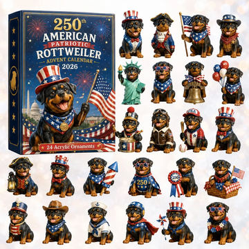 250th American Rottweiler Advent Calendar 2026 - 24-Day Countdown, Acrylic Charms Every Day Bring New Suprises