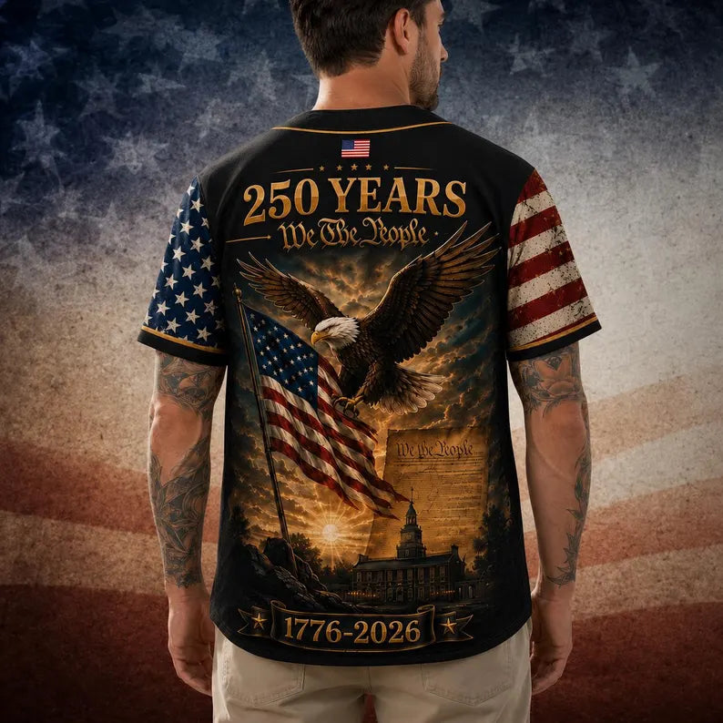 250th Anniversary Baseball Jersey, We The People Shirt, Independence Day Jersey, American Flag Shirt, Patriotic Family Set