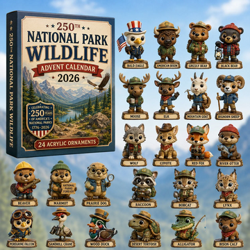 250th National Park Wildlife Advent Calendar 2026 - 24-Day Countdown, Acrylic Charms Every Day Bring New Suprises