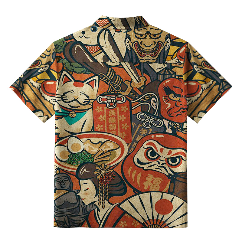 Japanese Traditional Elements Aloha Hawaiian Shirt
