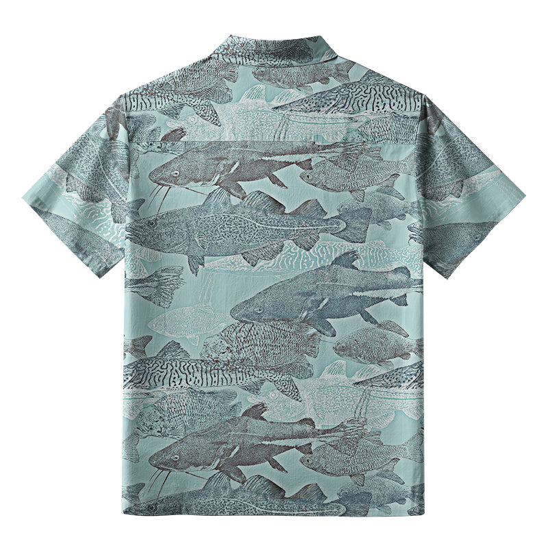Vintage Fish School Aloha Hawaiian Shirt