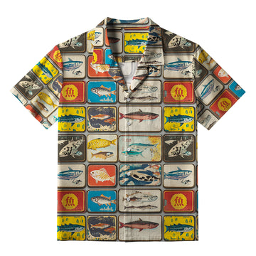 Personality fashion  Vintage Fish Collection Aloha Hawaiian Shirt