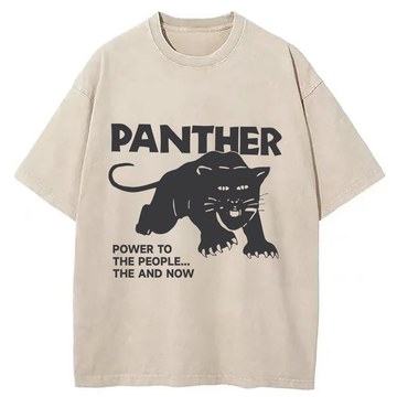 Personality fashion Black Panther Party Washed T-Shirt