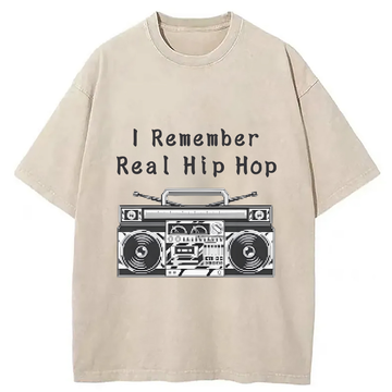 Personality fashion I Remember Real Hip Hop Washed T-Shirt